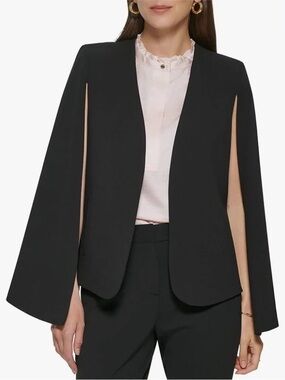 Donna Karan Black Cape Blazer Jacket